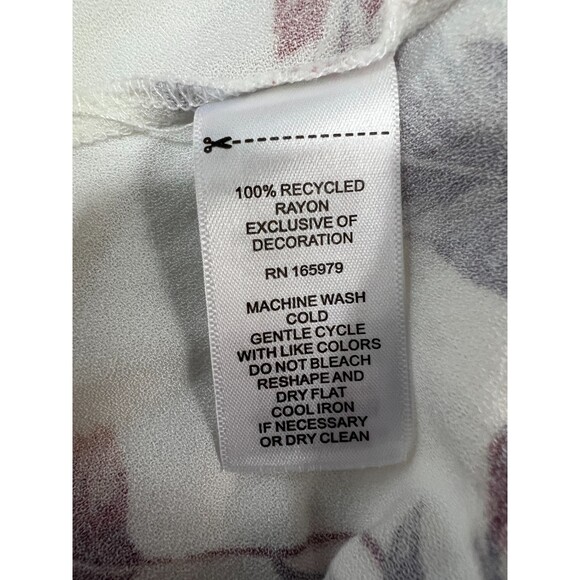 Cupio Women's Short Sleeve Floral Button Down Tiered Shirt Dress Rayon Size M - Picture 4 of 8